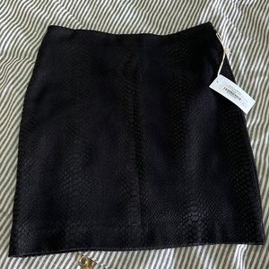 Black faux snake skin mini skirt